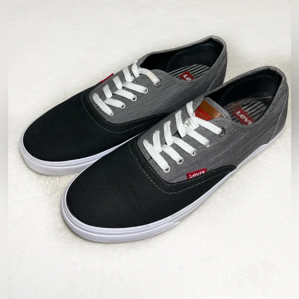 Levi’s Gray men’s Denim Canvas Shoes Sz 10 - Picture 1 of 8